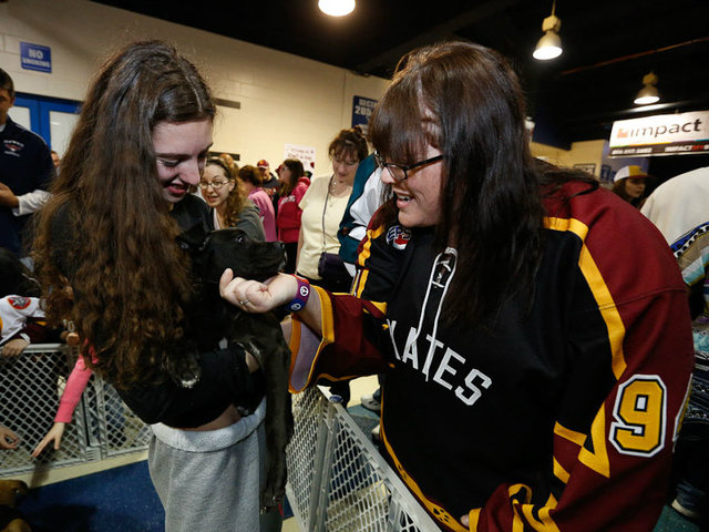 <p>Chicago Wolves fans have adopted more than 1,000 dogs since the team started its Adopt-A-Dog Nights 12 seasons ago.</p>
