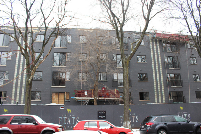 <p>The FLATS Chicago building at 5411 N. Winthrop Ave. in Edgewater is under renovation.</p>

