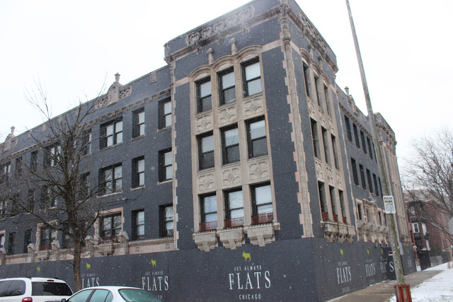 <p>The FLATS Chicago building at 4875 N. Magnolia Ave. in Uptown is under renovation.</p>
