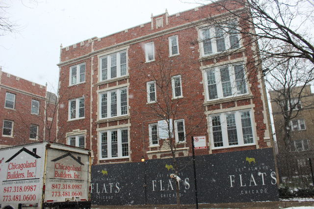 <p>The FLATS Chicago building at 7722 N. Ashland Ave. in Rogers Park is under renovation.</p>
