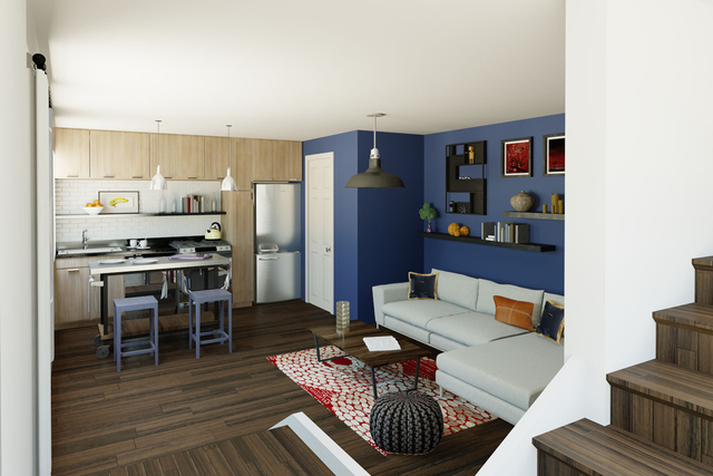 <p>A rendering of what a duplex would look like in Cedar Street Companies' FLATS collection.</p>
