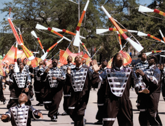<p>The South Shore Drill Team performs at the 2012 Bud Billiken Parade in Bronzeville.</p>
