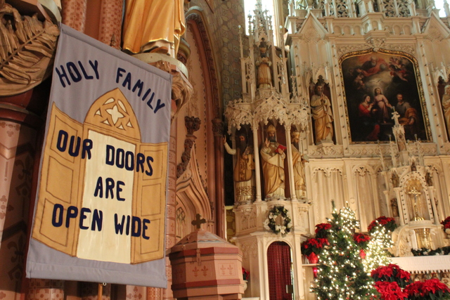 <p>Holy Family church, located in the University Village neighborhood, is one of five public buildings that did not burn down during the Great Chicago Fire. The church recently received several relics from a neighboring church in honor of its 155th anniversary.</p>
