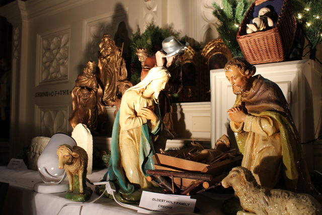 <p>This nativity, currently on display through the Christmas season at Holy Family church, is the church's oldest nativity set, estimated to be more than 100 years old.</p>
