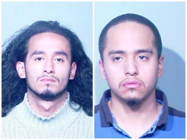 Giovanni Velez, 22, and Jose Sosa, 22, were charged with several felony counts after they allegedly fired at officers, police said.