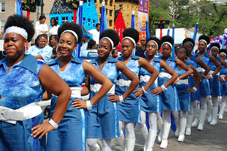 <p>The South Shore Drill Team performs at the 2012 Bud Billiken Parade in Bronzeville.</p>