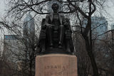 <p>In Chicago's Grant Park, "Sitting Lincoln" show's no emotion over the success of Steven Spielberg's "Lincoln," which is up for seven Golden Globe awards and is considered a top contender for the Best Picture Academy Award, or the fight to save the CTA's <a href=