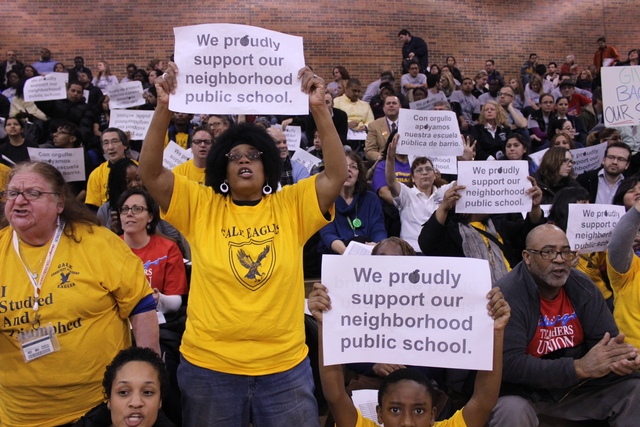<p>Parents and other community members voice support to keep Gale Elementary open ahead of the district's pending decision to close schools.</p>
