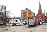 <p>NBC show "Chicago Fire" returned to Logan Square to shoot a bomb threat scene near the square, Jan. 30, 2013.</p>
