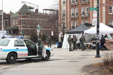 <p>NBC show "Chicago Fire" returned to Logan Square to shoot a bomb threat scene near the square, Jan. 30, 2013.</p>
