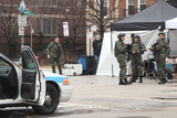 <p>Actors portray SWAT team members for a bomb threat scene in an upcoming "Chicago Fire" episode, Jan. 30, 2013.</p>
