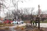 <p>NBC show "Chicago Fire" returned to Logan Square to shoot a bomb threat scene near the square, Jan. 30, 2013.</p>
