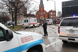 <p>NBC show "Chicago Fire" returned to Logan Square to shoot a bomb threat scene near the square, Jan. 30, 2013.</p>
