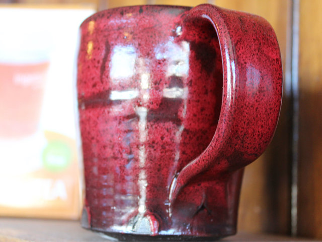 <p>A closeup of the detail on the specialty coffee mugs handcrfated by Bridgeport's Jay Strommen.</p>
