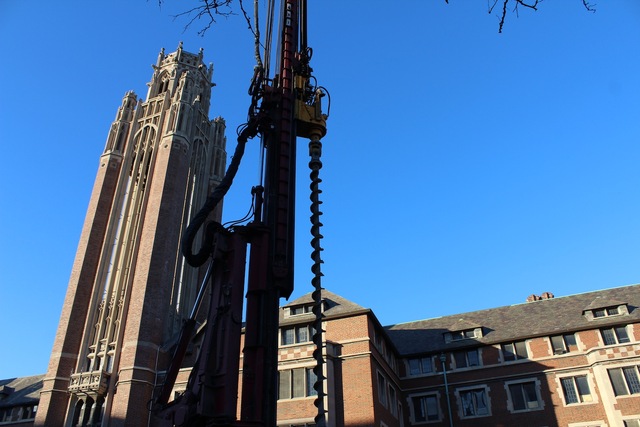 <p>Excavation equipment was moved onto the site this week to begin digging new underground classroom space.</p>
