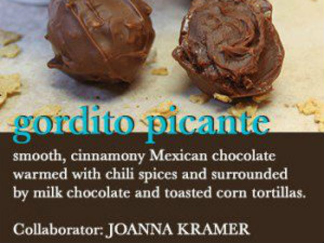 <p>Toasted corn tortillas and spicy Mexican chocolate are part of the Gordito Picante, which Cake owner Mary Winslow said "starts out as smooth flavorful bite and finish with with a surprising yet pleasing heat."</p>

