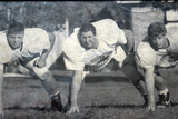 <p>Mark Konkol (center) didn't listen to his mom. He quit baseball and played football at Thornwood High School.</p>
