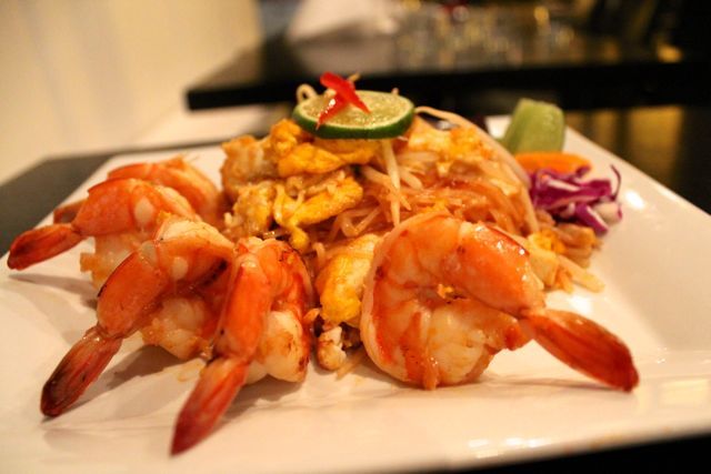 <p>A familiar noodle dish, pad thai includes thin rice noodles, bean sprouts, green onions, tofu and scrambled egg and crushed pepper. In this photo, shrimp is added to the entree, making it $11 (chicken and beef pad thai are $8 and $9, respectively). O'Cha Thai will celebrate its soft opening Jan. 20 and Grand Opening Jan. 26.</p>
