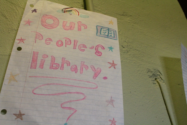 <p>One of the drawings that decorate The People&rsquo;s Library, a &ldquo;micro-library&rdquo; started by Rachel Perveiler, a teacher in Little Village. Perveiler went through Illinois State University&rsquo;s STEP-UP program, which encourages teachers to connect with the community where they teach.</p>
