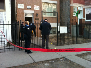 <p>Bullet holes were seen near where a man was fatally shot in the 4000 block of South Wilcox Avenue.</p>
