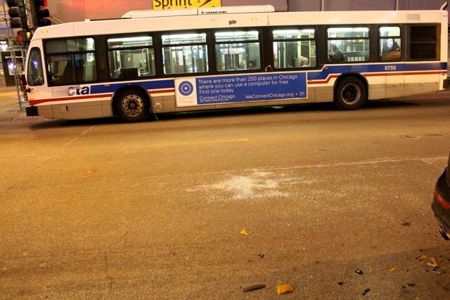 <p>Shattered glass and pieces of a tail light were the only remnants of an early morning incident Wednesday in Milwaukee Avenue, just north of the intersection with Damen and North avenues.&nbsp;</p>
