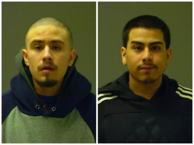 Carlos Alvizo, 18, of the 5600 block of South Homan Avenue (left), and Elias Martinez, 21, of the 2300 block of South Trumbull Avenue, were each charged with two counts of attempted armed robbery after they allegedly tried to rob two 15-year-old girls in McKinley Park on Friday.