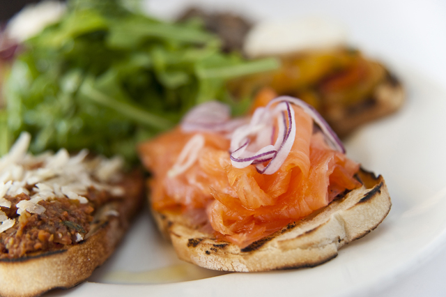 <p>Crostini at Coco Pazzo Cafe, 636 N. St. Clair St.</p>
