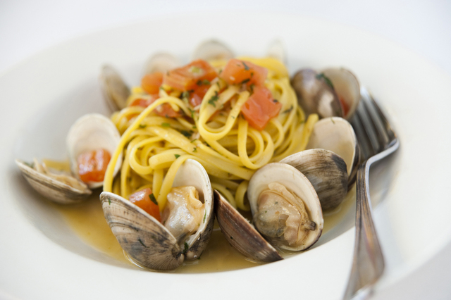 <p>Pasta with mussels at Coco Pazzo Cafe, 636 N. St. Clair St.</p>
