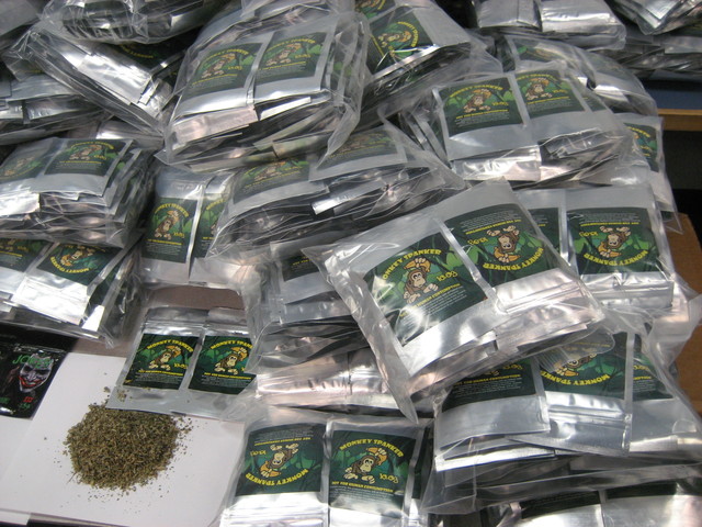 <p>Police seized $1.2 million in fake pot labeled "Joker" and "Monkey Spanker," officials said Wednesday.</p>
