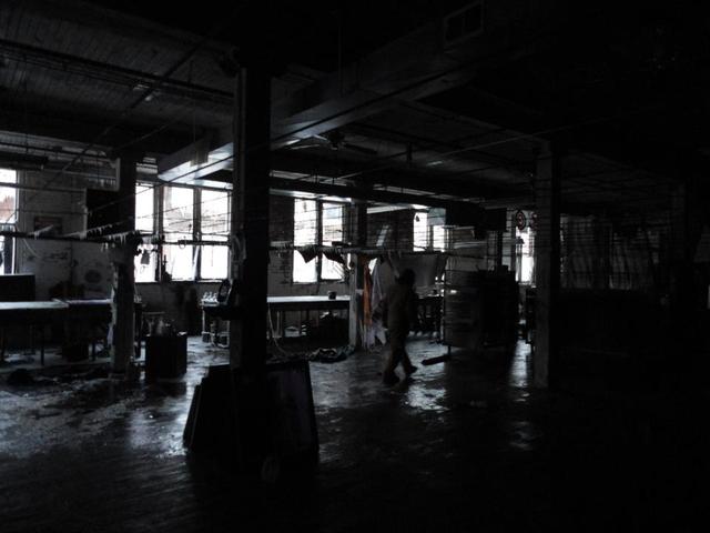 <p>A photo taken Jan. 23 shows an interior view of Advertising Flag's silkscreening department after a fire tore through the warehouse next door the night before.</p>
