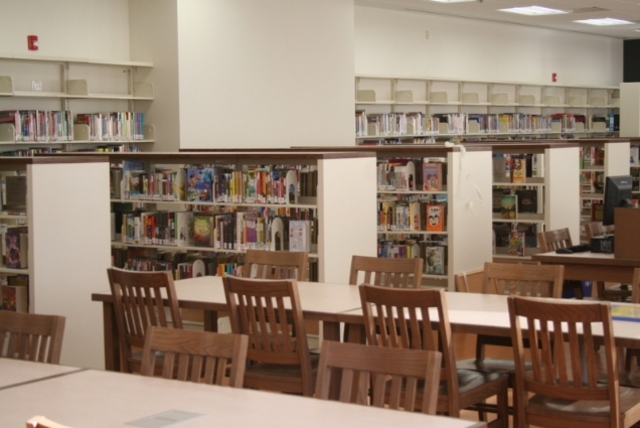 <p>Interior of the newly renovated Humboldt Park Library, which will reopen Saturday.</p>
