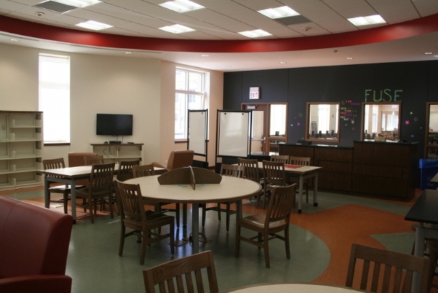 <p>Interior of the newly renovated Humboldt Park Library, which will reopen Saturday.</p>
