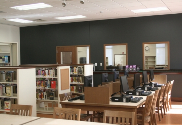 <p>Interior of the newly renovated Humboldt Park Library, which will reopen Saturday.</p>
