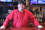 <p>Firefighter Kevin O'Grady at the North Side Fire Brigade, a no-scab club.</p>
