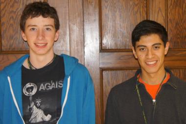  Lane Tech High School students Ronan King and Angel Estrella won a trip to Frank Lloyd Wright's home and studio in Arizona. 
