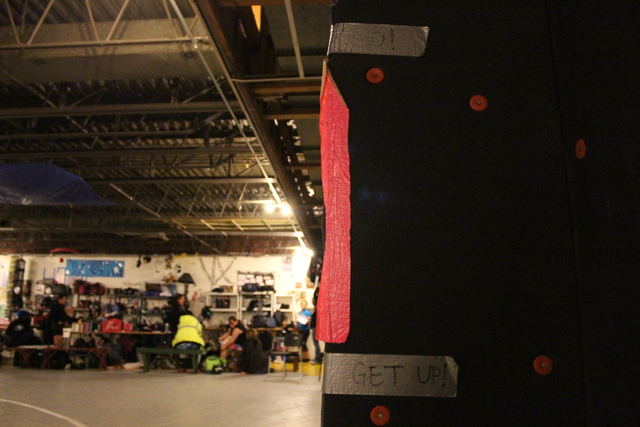 <p>The columns that jut out from the cement wall have been well-padded with foam to soften the blow for skaters.</p>
