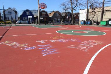 Neighbors say a playlot directly across the street is shared by young children and visible gang activity.