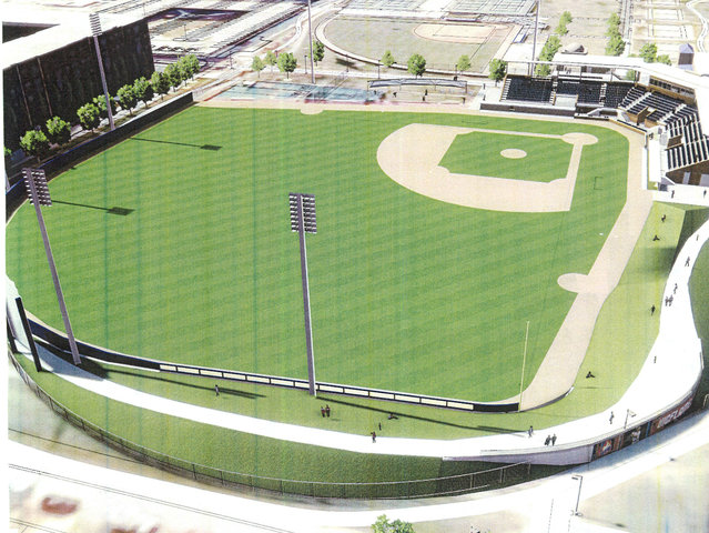 <p>Rendering of the soon-to-be-built baseball stadium at University of Illinois at Chicago, which will be named after former Flames star Curtis Granderson.</p>
