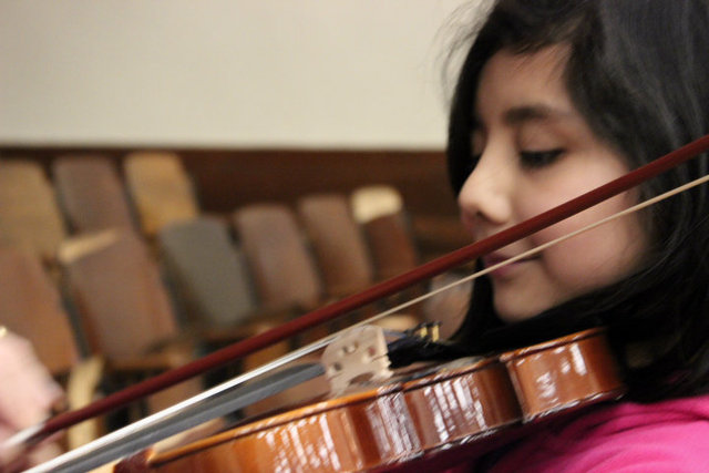 <p>Sean Reidy, orchestra director at Amundsen High School, hopes that someday, music lessons at elementary schools will be the norm, not the exception.</p>
