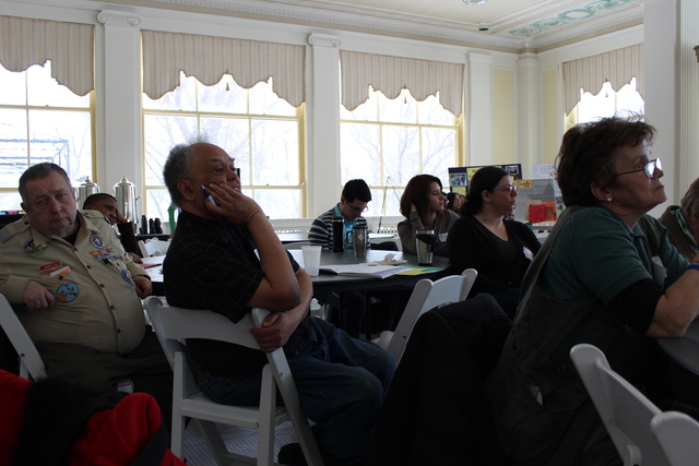 <p>Community members aired concerns about park security on Saturday at the South Shore Cultural Center.</p>
