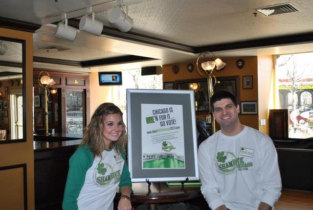 <p>ShamROCK Chicago campaigns for petition signatures at a pre-St. Patrick's Day event.</p>
