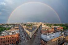 Spectacular Chicago Rainbow Captured from Northwest Tower in Wicker Park