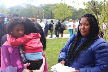 More than a 1,000 needy students showed up at the Ray and Joan Kroc Corps. Community Center in West Pullman on Wednesday, Aug. 14, 2013 for a free back-to-school supply giveaway by Oscar-winner Jennifer Hudson.