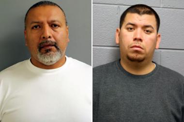 Eduardo Magana-Solano (l.), 48, of the 3800 block of West 71st Street, and Braulio Saucedo, 28, of Kingser, Calif., both were charged with a felony count of possession of more than 5,000 grams of weed.