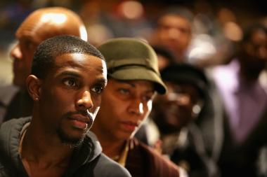 The Rev. Al Sharpton hosted a town hall meeting on gun violence Thursday, Dec. 19, 2013 at Hyde Park Academy High School.
