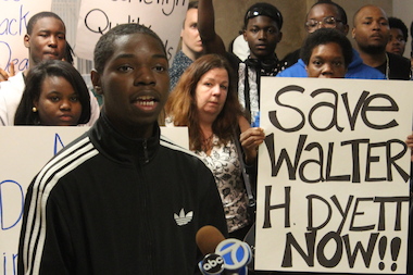  Dyett High School valedictorian Parrish Brown accused CPS of "destabilization" in not providing basic resources. 