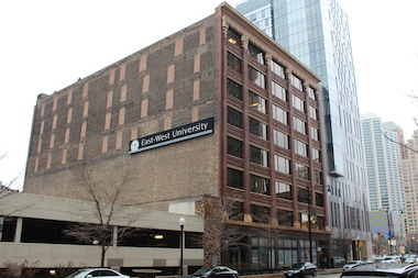  East-West University has buildings on South Wabash Avenue and Michigan Avenue in the South Loop. 