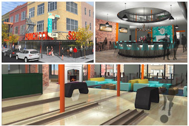 Interior renderings of Punch Bowl Social, which hopes to open before year's end at 1348 N. Milwaukee Ave.