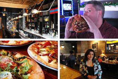 From top left clockwise: Harry's Velvet Room in Lincoln Park; Rocks Northcenter; Seven Lions in the Loop; and Frasca Pizza in Lakeview.