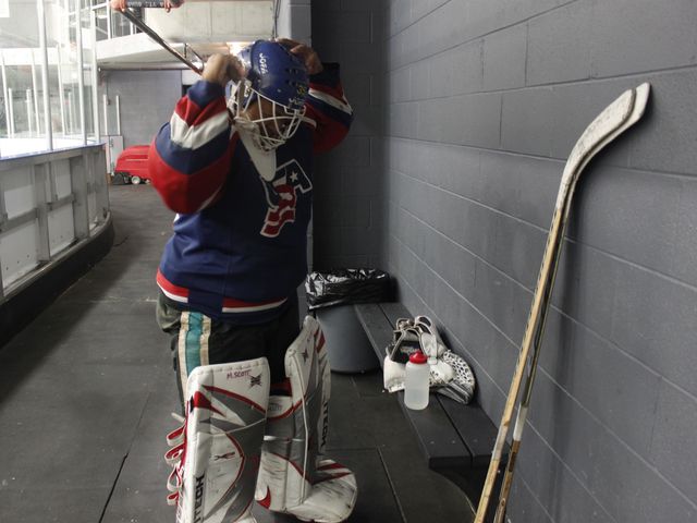 <p>Although Scott's equipment was stolen earlier this year, the league community at Johnny's rallied contributions and provided him with the pads and skates he needed to play.</p>
